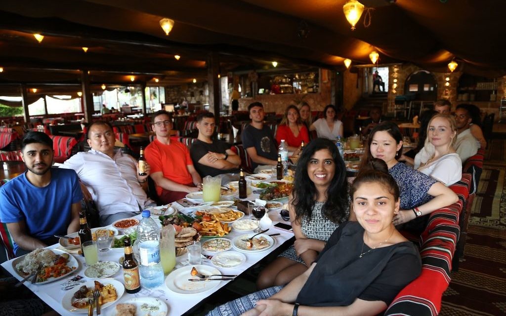 Let's Talk Business group at a restaurant in the West Bank Let's Talk Business group at a restaurant in the West Bank