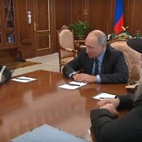 Putin with Russia's Chief Rabbi Berel Lazar and Head of the Federation of Jewish Communities of Russia Alexander Boroda
