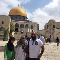 The British-Pakistani delegation at Temple Mount visiting the Golden Done and Al Aqsa mosque. Noor Dahri is on the right