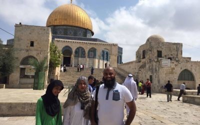 The British-Pakistani delegation at Temple Mount visiting the Golden Done and Al Aqsa mosque. Noor Dahri is on the right