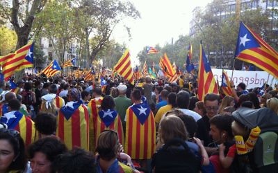 Supporters of Catalan independence in 2012.