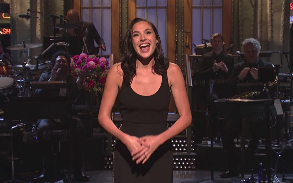 Gal Gadot introducing Saturday Night Live