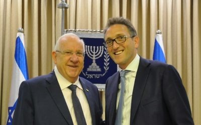 Jonathan Goldstein with Israeli President Reuven Rivlin in August this year