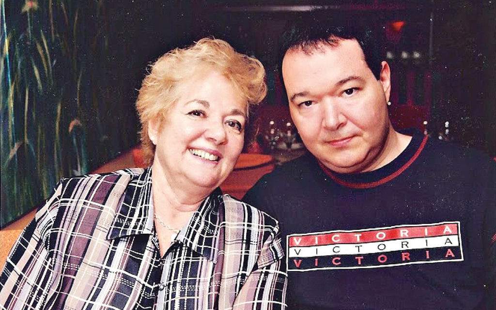 Lorraine Bushell with her late son, Jonathan FeBland