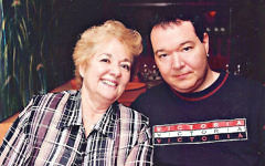 Lorraine Bushell with her late son, Jonathan FeBland