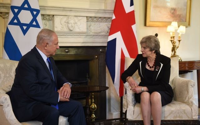 Prime Minister Theresa May with Israeli Prime Minister Benjamin Netanyahu at a meeting in 10 Downing St, London. 

Photo credit: Joe Giddens/PA Wire