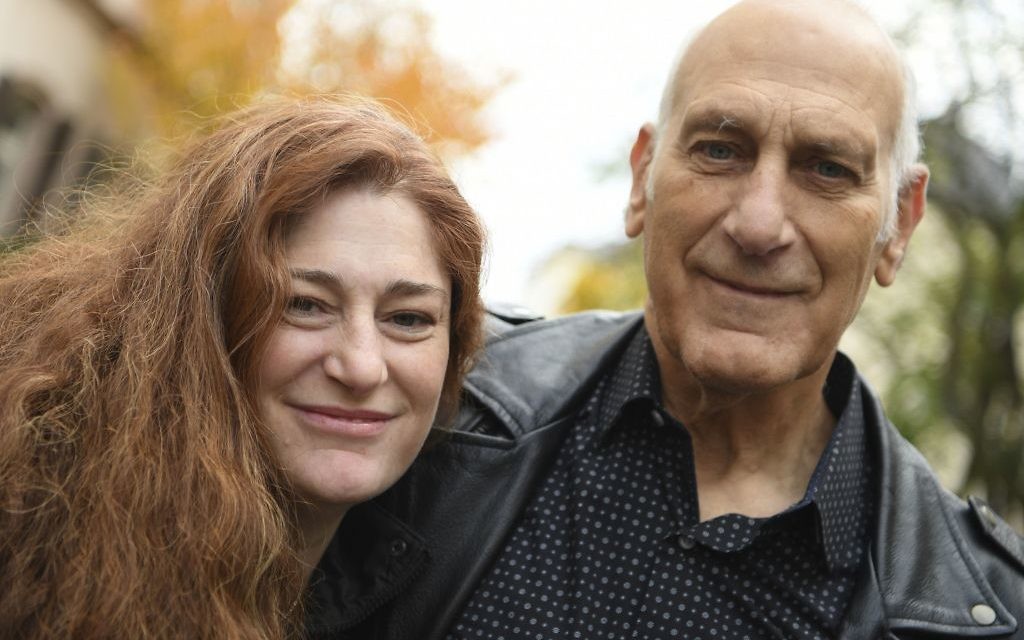 Barry Eisemann from Dickerson, Maryland, and his daughter Mandy, relatives of the Cohn family, attend the laying of four "Stolpersteine" (stumbling blocks) for Karolina Cohn and her family in Frankfurt, Germany,
(Arne Dedert/dpa via AP) Barry Eisemann from Dickerson, Maryland, and his daughter Mandy, relatives of the Cohn family, attend the laying of four "Stolpersteine" (stumbling blocks) for Karolina Cohn and her family in Frankfurt, Germany,
(Arne Dedert/dpa via AP)