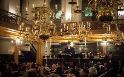 Lord Rothschild was hailed for “inspiring” nationwide events marking the centenary of the Balfour Declaration at Bevis Marks Synagogue. Picture: Blake Ezra