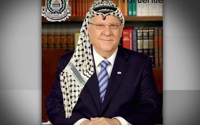 Right wing groups reportedly shared this image of President Rivlin wearing a Palestinian scarf. 

Credit: @rafsanchez on Twitter