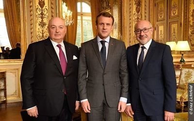 L-R: EJC President Dr. Moshe Kantor, French President Emmanuel Macron amd CRIF President Francis Kalifat  at the Élysée Palace.

Photographer: Erez Lichtfeld