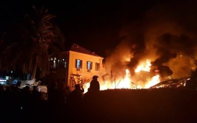 Emergency service Magen David Adom posted a picture of the scene of the fire, adding that two were pronounced dead when they arrived.