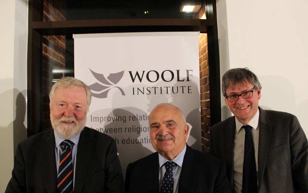 From left to right: Lord Ian Blair, HRH Prince Hassan, and Dr Ed Kessler at event