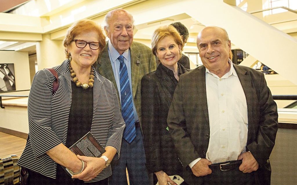 Deborah Lipstadt, left, with former US politician George Shultz and Natan Sharansky