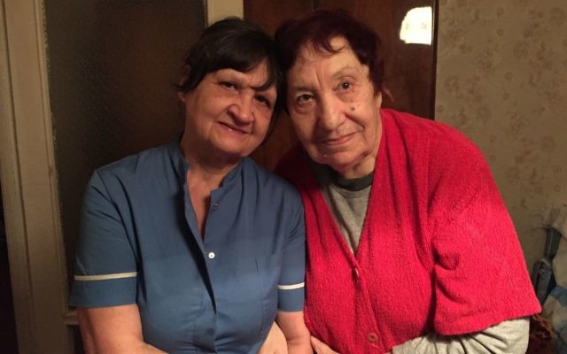 Marianna (R) and her World Jewish Relief funded Home Care worker (L)