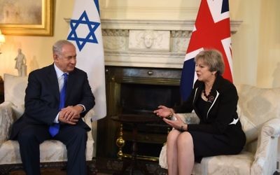 Theresa May with Israeli prime minister Benjamin Netanyahu in Downing Street.