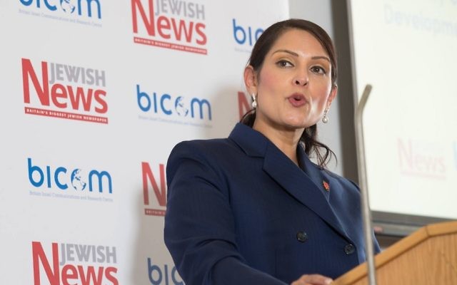 Priti Patel speaking at the Jewish News-BICOM policy conference. 

 Photo credit: Marc Morris Photography