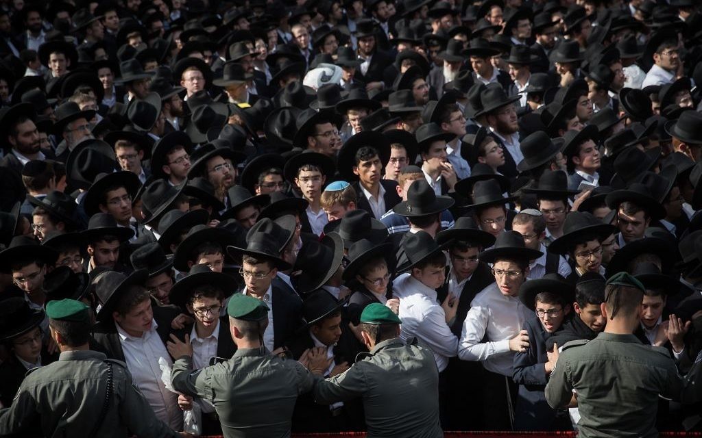 Thousands of followers of Rabbi Aharon Leib Shteinman attend his funeral in the Ultra Orthodox city of Bnei Brak, on December 12, 2017. Rabbi Aharon Leib Shteinman passed away earlier this morning at the age of 104. Photo by: JINIPIX Thousands of followers of Rabbi Aharon Leib Shteinman attend his funeral in the Ultra Orthodox city of Bnei Brak, on December 12, 2017. Rabbi Aharon Leib Shteinman passed away earlier this morning at the age of 104. Photo by: JINIPIX