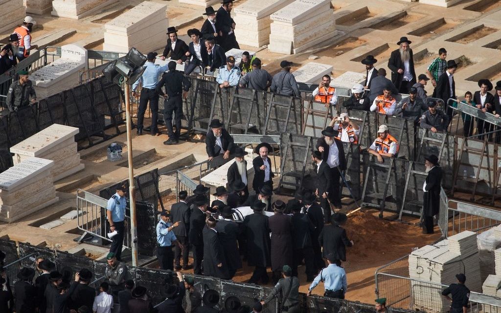 Thousands of followers of Rabbi Aharon Leib Shteinman attend his funeral in the Ultra Orthodox city of Bnei Brak, on December 12, 2017. Rabbi Aharon Leib Shteinman passed away earlier this morning at the age of 104. Photo by: JINIPIX Thousands of followers of Rabbi Aharon Leib Shteinman attend his funeral in the Ultra Orthodox city of Bnei Brak, on December 12, 2017. Rabbi Aharon Leib Shteinman passed away earlier this morning at the age of 104. Photo by: JINIPIX