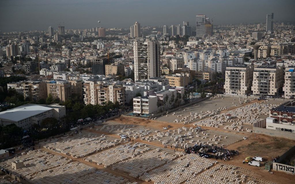 Thousands of followers of Rabbi Aharon Leib Shteinman attend his funeral in the Ultra Orthodox city of Bnei Brak, on December 12, 2017. Rabbi Aharon Leib Shteinman passed away earlier this morning at the age of 104. Photo by: JINIPIX Thousands of followers of Rabbi Aharon Leib Shteinman attend his funeral in the Ultra Orthodox city of Bnei Brak, on December 12, 2017. Rabbi Aharon Leib Shteinman passed away earlier this morning at the age of 104. Photo by: JINIPIX