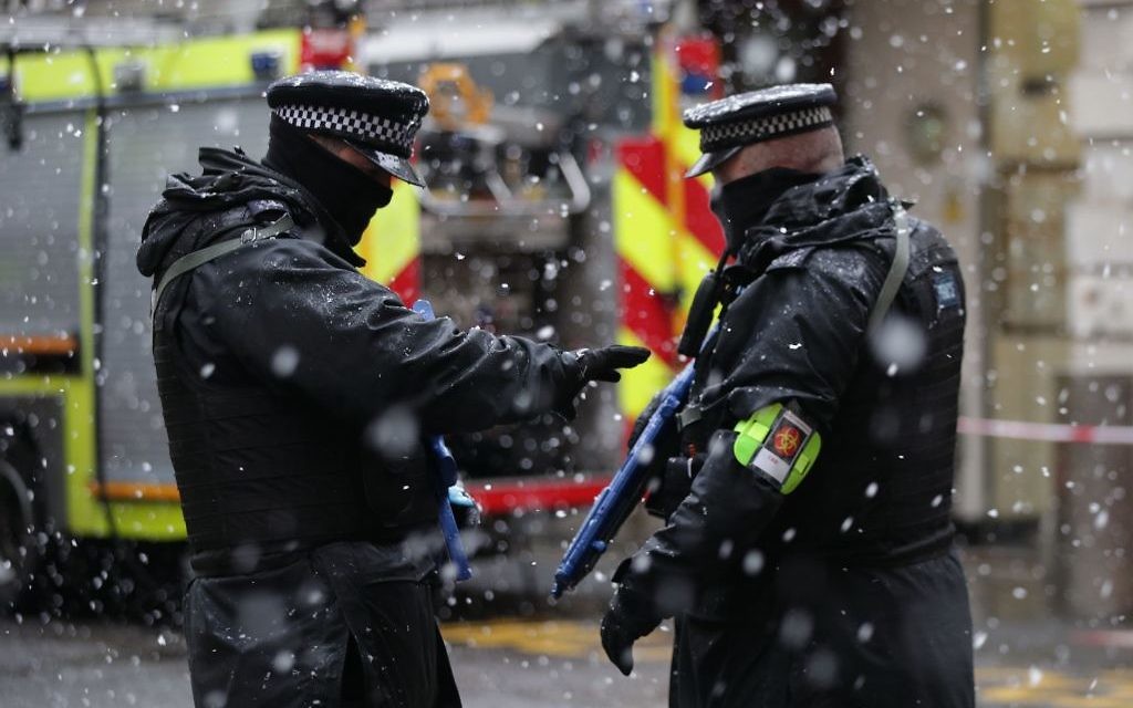 Members of the police, fire brigade and ambulance service during a joint exercise to test their response to a ÔHAZMATÕ type ncident involving a hazardous substance, at the Israeli Embassy in Kensington, London. 

Photo credit: Yui Mok/PA Wire