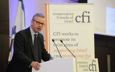 Michael Gove addressing the annual CFI lunch  (Credit: John Rifkin)