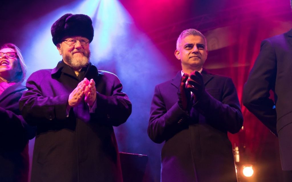 Chanukah in the Square 2017: London Mayor Sadiq Khan with Chief Rabbi Ephraim Mirvis 

Credit: Marc Morris Photography