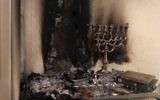 Picture of fire damage from a menorah, posted by Manchester Fire service