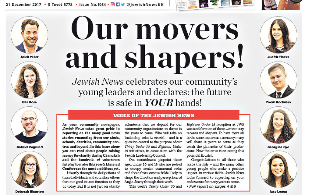 This week's front page, honouring our young leaders!