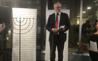 Jeremy Corbyn speaking at the Jewish Labour Movement's Chanukah Party  2017