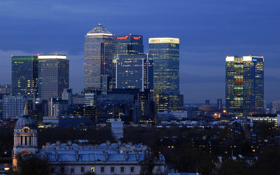 London's financial hub of Canary Wharf sees a lot of international banking and trade