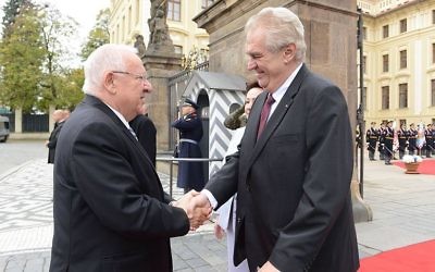 Reuven Rivlin with the Czec president Miloš Zeman during his visit to Czech Republic