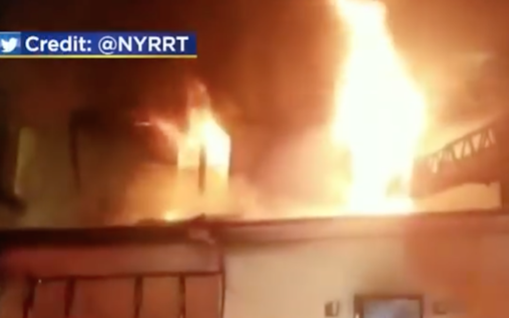 Three children and their mother were killed in a house fire in Brooklyn. (Screenshot from N.Y. Rescue Response Team via JTA )