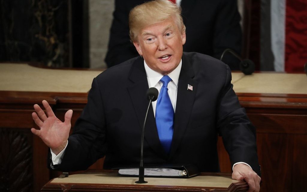 President Donald Trump delivers his State of the Union address to a joint session of Congress on Capitol Hill in Washington, Tuesday, Jan. 30, 2018. (AP Photo/Pablo Martinez Monsivais)