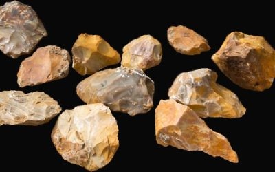 Hundreds of hand axes were uncovered in the excavation, which may re-write the history of human migration. Photographer : Samuel Magal, Courtesy of the Israel Antiquities Authority