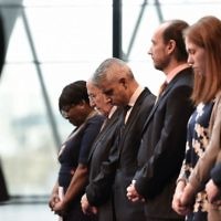 A minute silence at the Holocaust Memorial Day event at City Hall