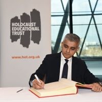 Sadiq Khan​ signs the Holocaust Educational Trust (UK)​ Book of Commitment at City Hall.