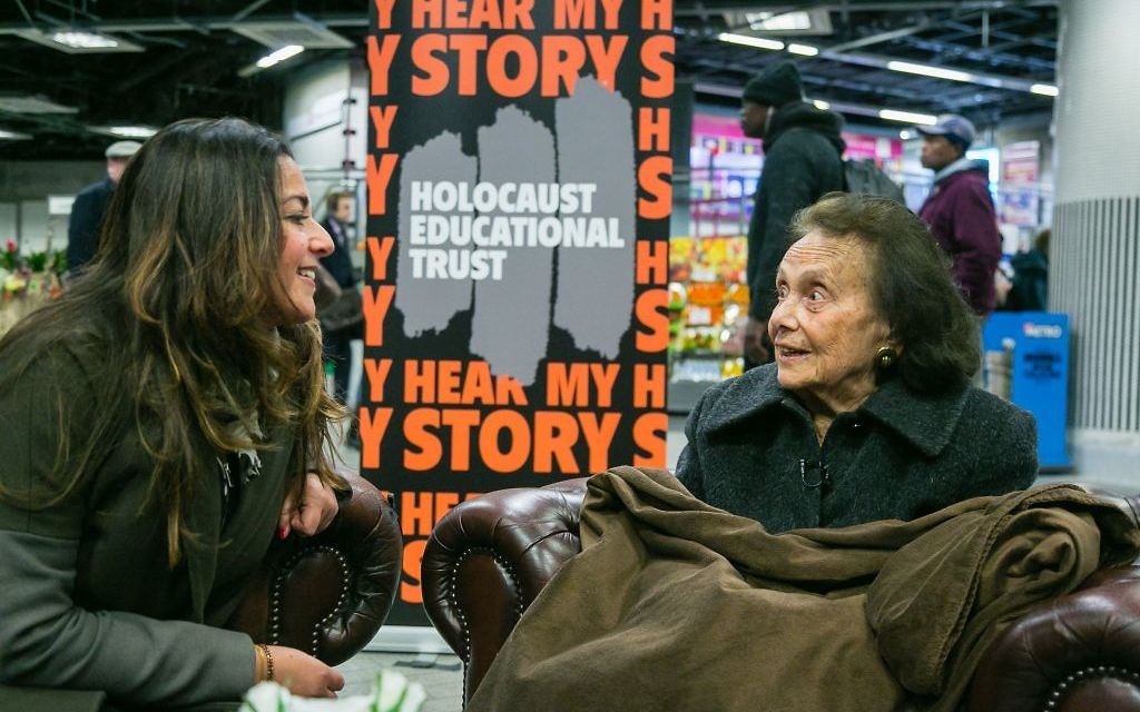 Holocaust Survivor Lily Ebert telling her story at Liverpool St station