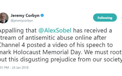 Jeremy Corbyn's tweet condemning the anti-Semitic abuse directed at Alex Sobel