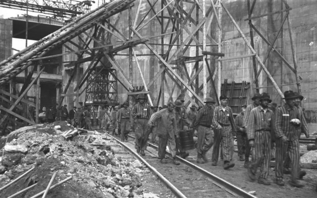 Forced concentration camp labour at U-boat pens in Bremen, 1944