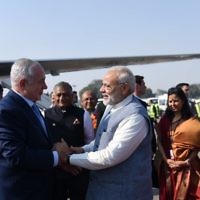 Benjamin Netanyahu in India with PM Narendra Modi