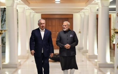 Benjamin Netanyahu in India with PM  Narendra Modi