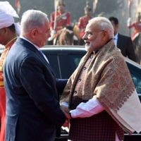 Benjamin Netanyahu in India with PM  Narendra Modi