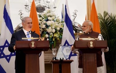 Benjamin Netanyahu and Indian counterpart Narendra Modi