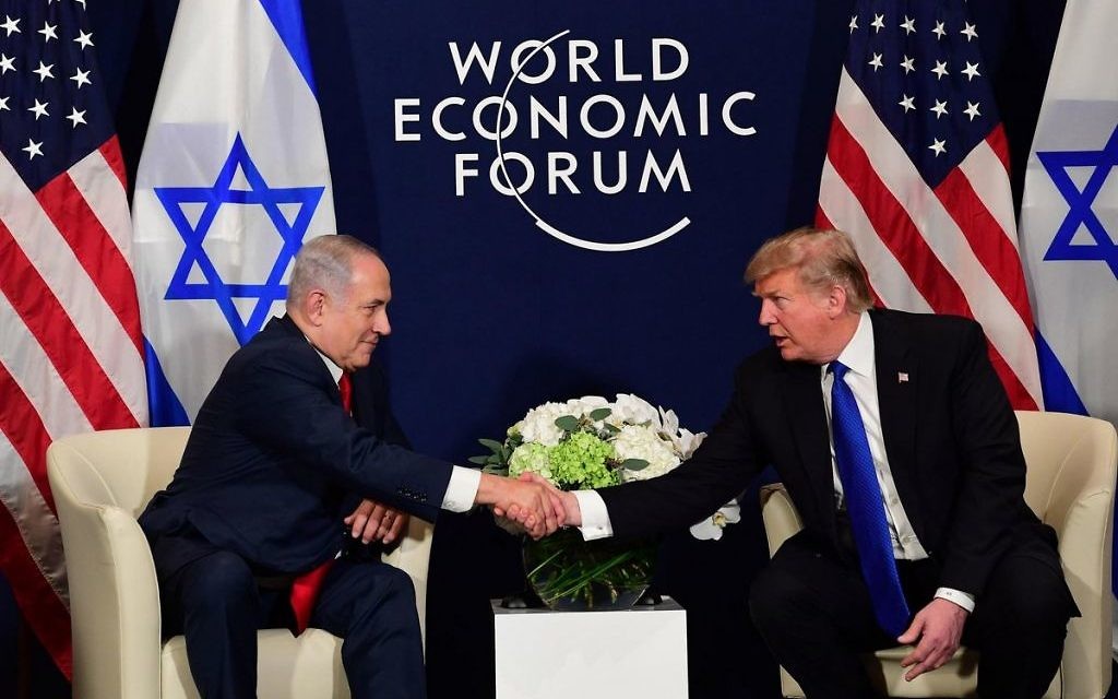 President Trump sits down with Israeli PM Benjamin Netanyahu in Davos, at the World Economic Forum in 2018
