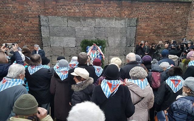 73rd anniversary of the liberation of Auschwitz: Survivors paying homage to all victims of the camp at the execution yard of the Auschwitz I camp

Credit: @AuschwitzMuseum