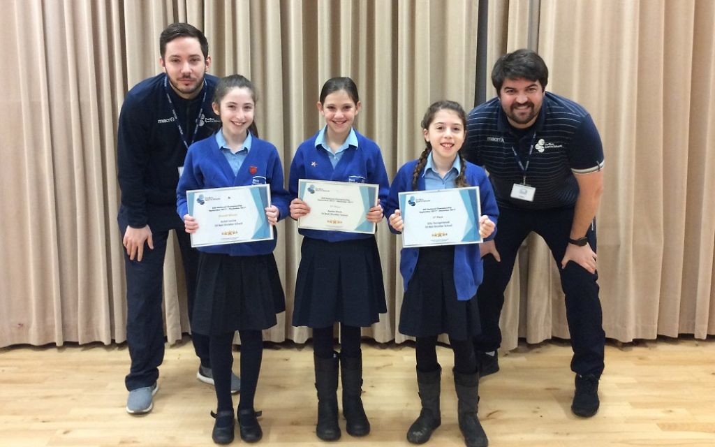The girls with their cheques