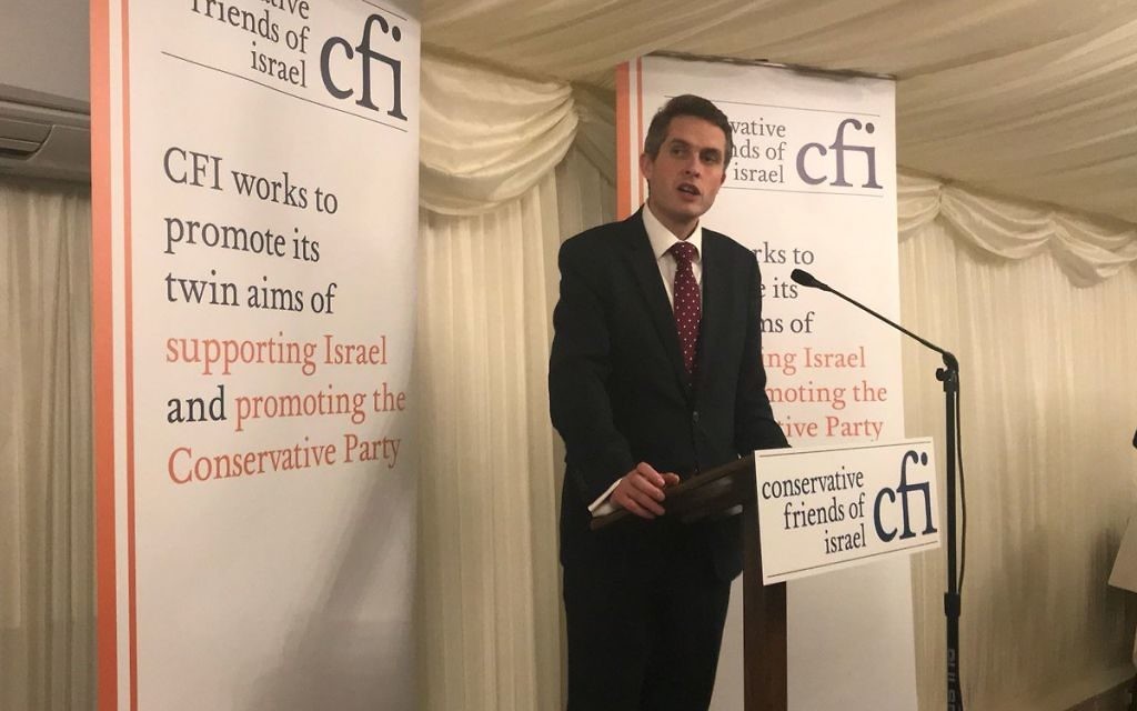 Gavin Williamson speaking at the CFI event