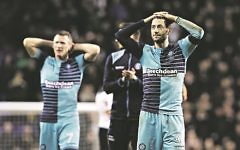 Joe Jacobson cut a frustrated figure at White Hart Lane, last season after the Premier League side scored an injury time winner