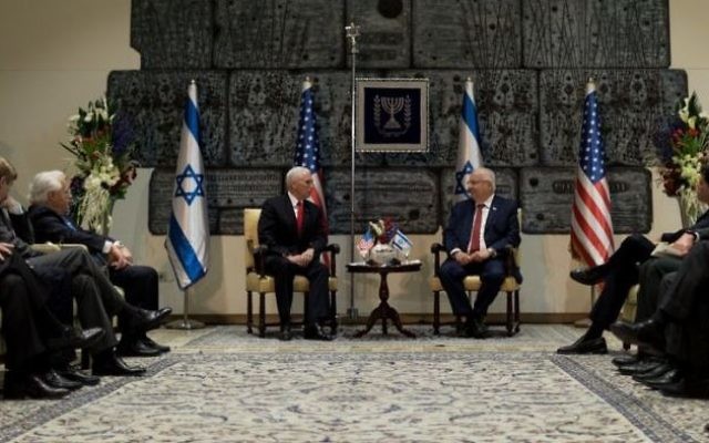 Mike Pence meeting with Israeli president Reuven Rivlin