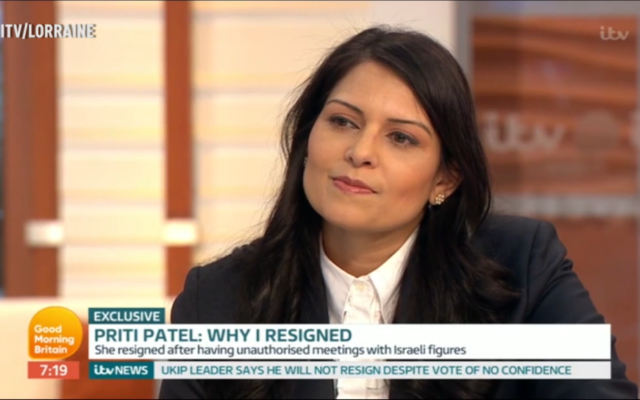 Priti Patel speaking on ITV's Good Morning Britain
